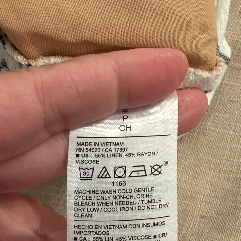 Old Navy White/Charcoal Stripe Extra High-Waisted Linen-Blend Short/NWT/S - Picture 12 of 16